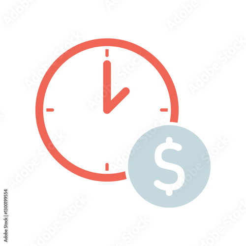 Icon a hourly rate, isolated against a clean background.

