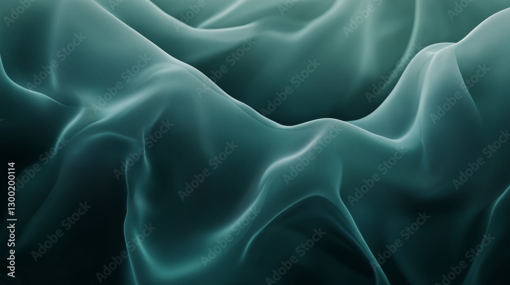 Obraz premium elegant green silk fabric background with smooth folds, perfect for luxury branding, fashion design, and textile presentations