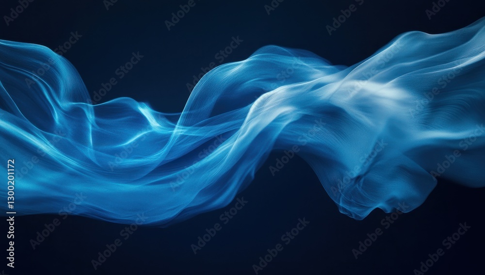 Elegant and Ethereal Blue Flowing Smoke and Light Waves on a Dark Background for Abstract Art and Design Concepts Elegant and Ethereal Blue Flowing Smoke and Light Waves on a Dark Background for Abstract Art and Design Concepts