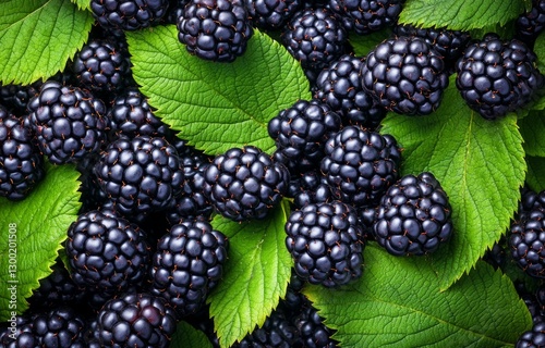A focused picture of fresh blackberries, featuring their vivid color and intricate texture