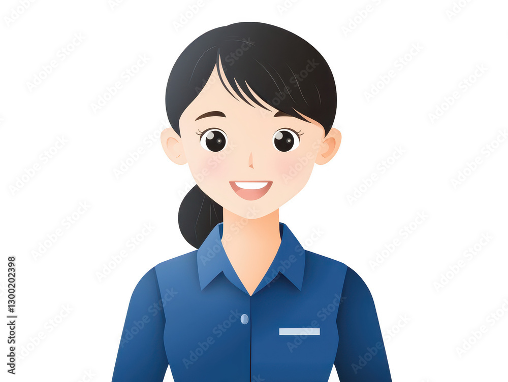 Woman in blue shirt, a modern and casual style portrait Woman in blue shirt, a modern and casual style portrait