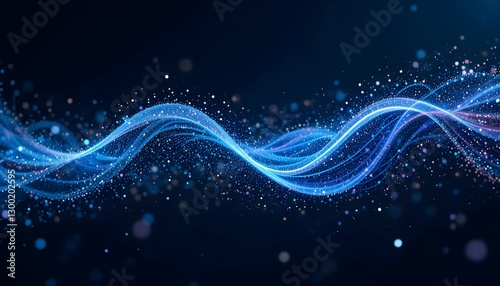 Dynamic Blue Wave Particle Animation