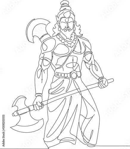 Line Art of Lord Parshuram