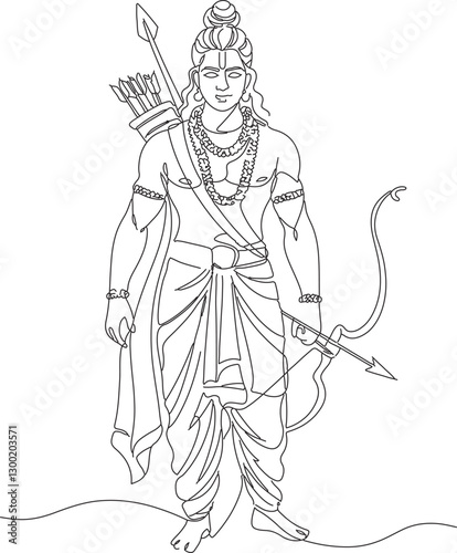 Line Art of Lord Rama
