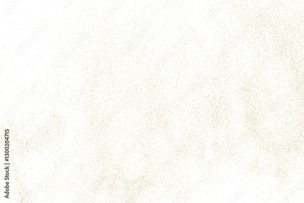 Gold texture pattern on transparent background. Old paper surface. Light golden confetti. Yellow Illustration backdrop. PNG design element.