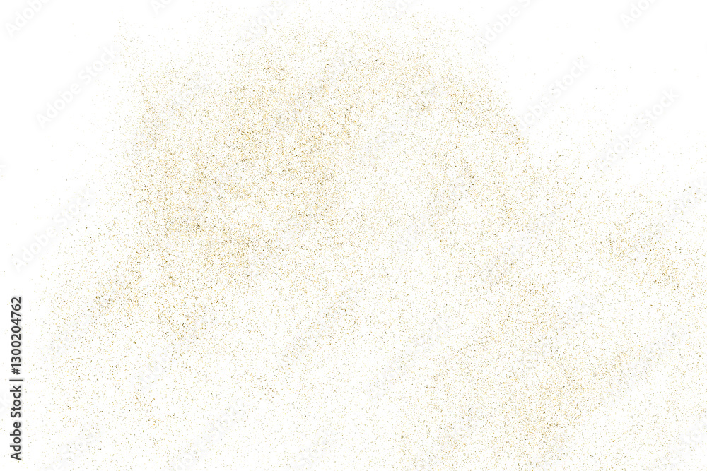 Gold texture pattern on transparent background. Old paper surface. Light golden confetti. Yellow Illustration backdrop. PNG design element.
