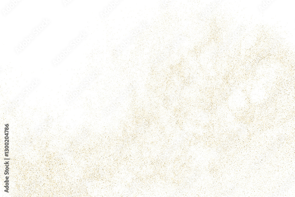 Gold texture pattern on transparent background. Old paper surface. Light golden confetti. Yellow Illustration backdrop. PNG design element.
