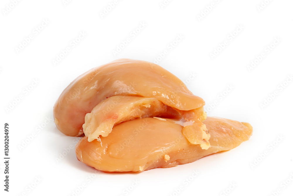 Raw chicken fillet on a white background. Raw chicken fillet on a white background.