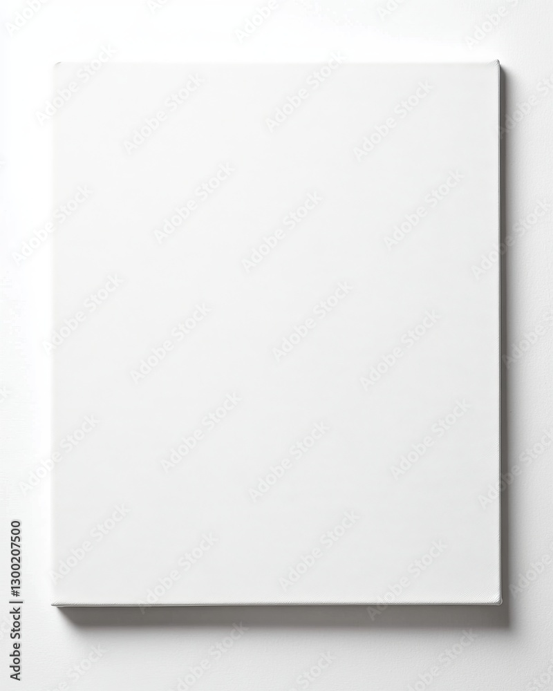 Blank white canvas, studio backdrop, art mockup Blank white canvas, studio backdrop, art mockup