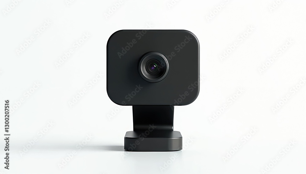 Black webcam on transparent background for computer. Digital camera equipment for online connection. Modern tech for video calls, business conference, global communication, surveillance. Lens for Black webcam on transparent background for computer. Digital camera equipment for online connection. Modern tech for video calls, business conference, global communication, surveillance. Lens for