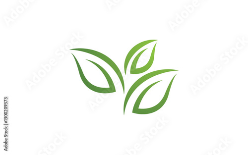 Healthy life leaf concept logo design template