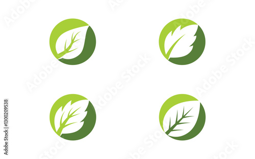 Healthy life leaf concept logo design template