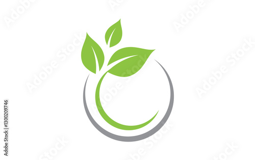 Healthy life leaf concept logo design template
