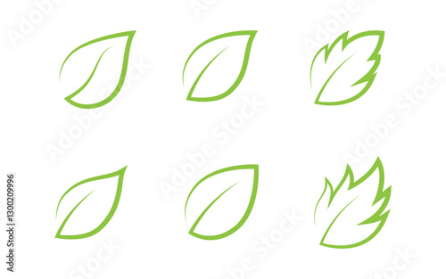 Healthy life leaf concept logo design template