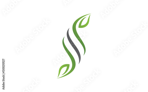 Healthy life leaf concept logo design template