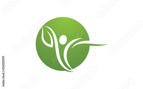 Healthy life leaf concept logo design template