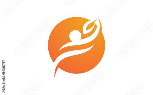 Healthy life leaf concept logo design template