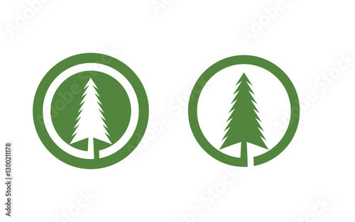 Cedar Tree icon Logo vector illustration design