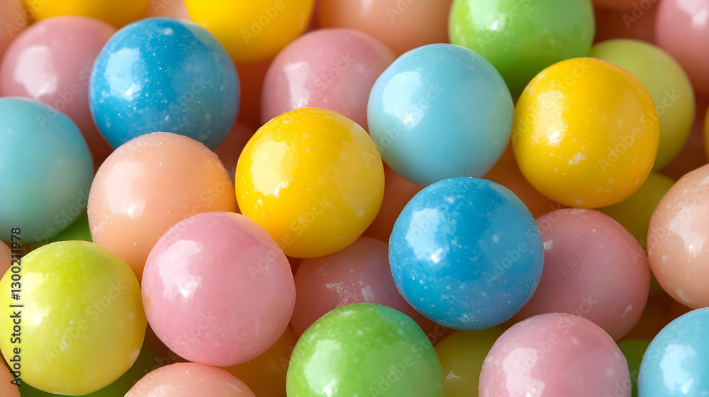 Macro Image Of Colorful Round Candies In Pastel Colors Macro Image Of Colorful Round Candies In Pastel Colors