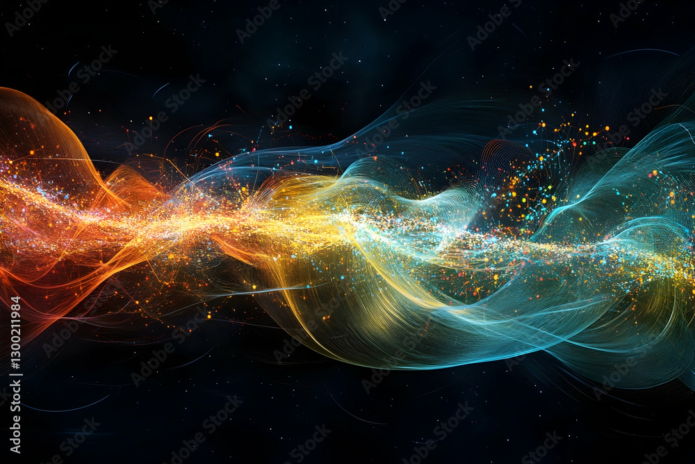 Abstract energy wave background with glowing particles and vibrant colors for technology design Abstract energy wave background with glowing particles and vibrant colors for technology design