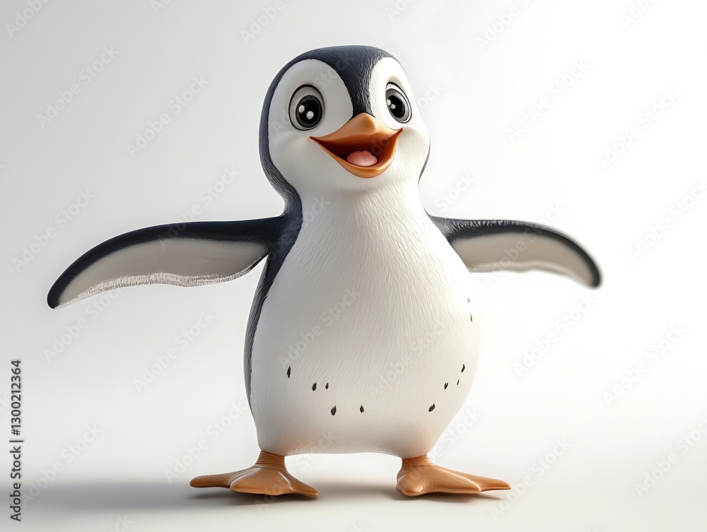 Fototapeta premium Playful penguin toy studio setting digital image bright atmosphere
