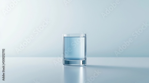 Crystalclear glass of refreshing water on a wooden table, simple still life refreshing