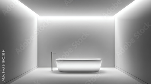 Wallpaper Mural Minimalist design bathtub in modern bathroom contemporary space interior photography tranquil setting aesthetic view Torontodigital.ca