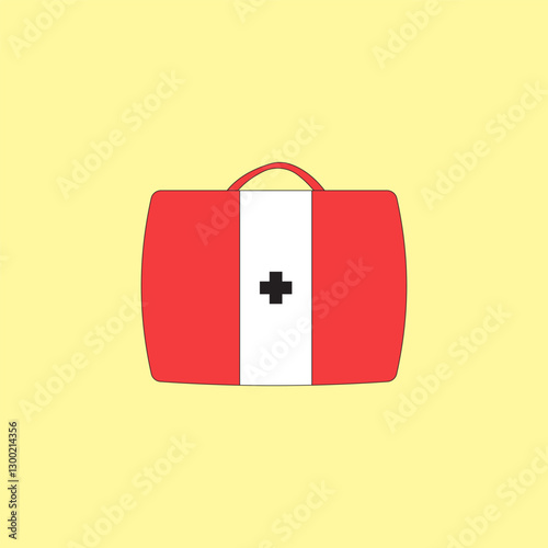 First Aid box vector illustration. Medical box to help people at emergency situations. 