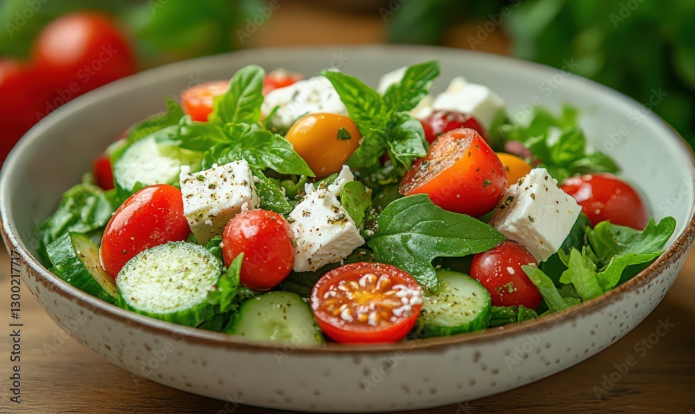 Fresh Summer Salad with Feta and Cherry Tomatoes Fresh Summer Salad with Feta and Cherry Tomatoes
