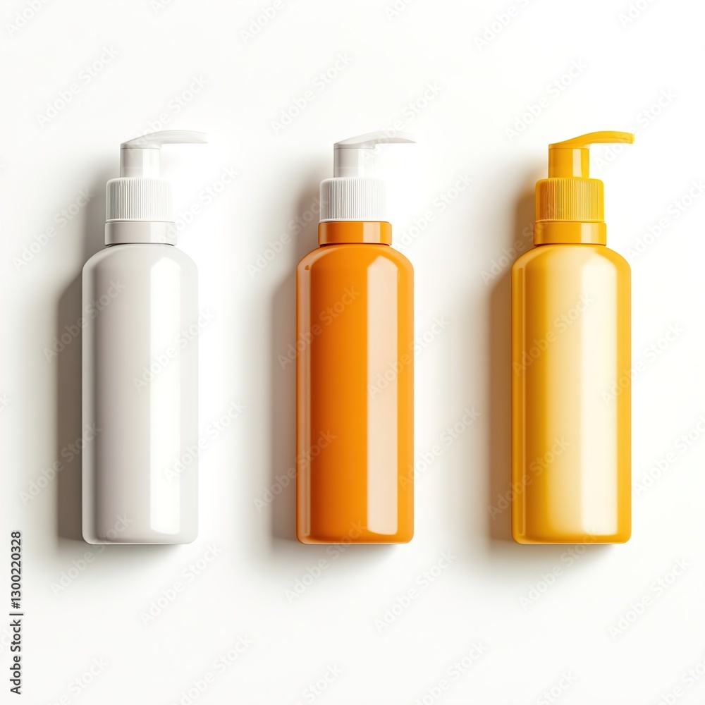 Collection of Sunscreen Bottles Isolated on White, Offering Protection from Sun Exposure in Various Sizes and Designs Collection of Sunscreen Bottles Isolated on White, Offering Protection from Sun Exposure in Various Sizes and Designs