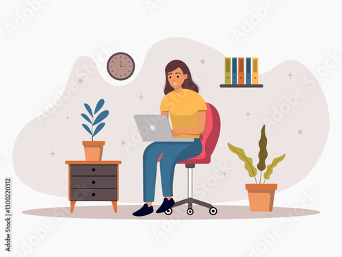 Correct good position vs bad incorrect posture for sitting at computer desk. Right and wrong back and neck poses of woman at workplace. Flat graphic vector illustration isolated on white background