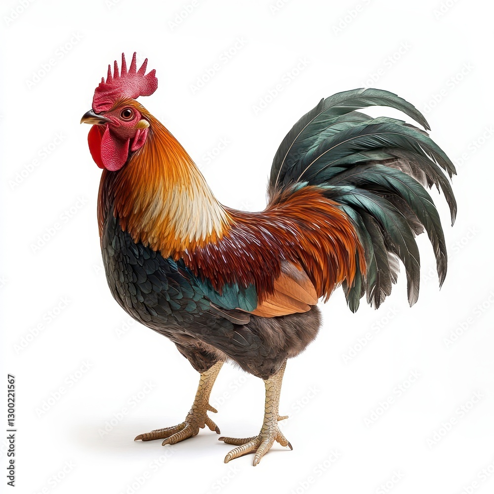 Fototapeta premium Colorful Rooster with Vibrant Feathers
