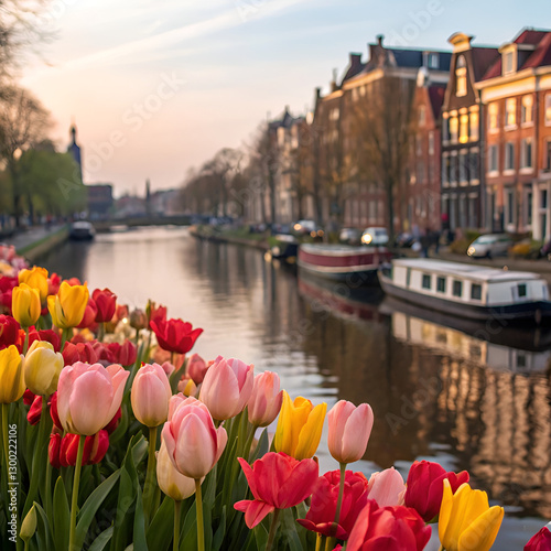 tulips in amsterdam holland