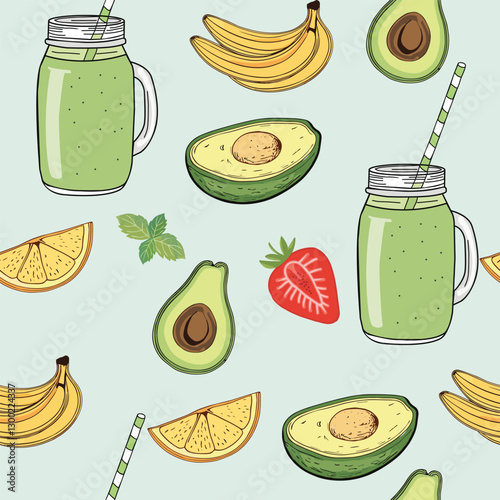  The detox smoothie with Avocado background