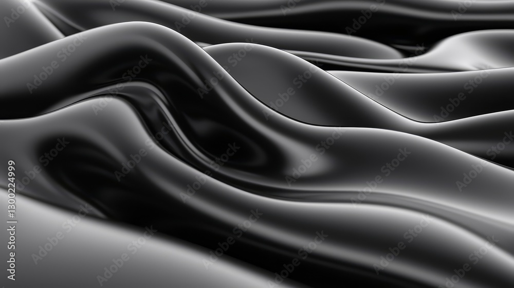 Obraz premium Abstract black and white wavy lines background, monochromatic pattern with flowing curves for modern design
