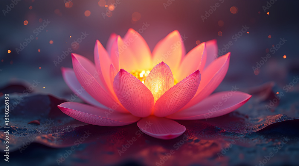 Serene Pink Lotus Flower Glowing Bloom Lily Pond Spa Yoga Serene Pink Lotus Flower Glowing Bloom Lily Pond Spa Yoga