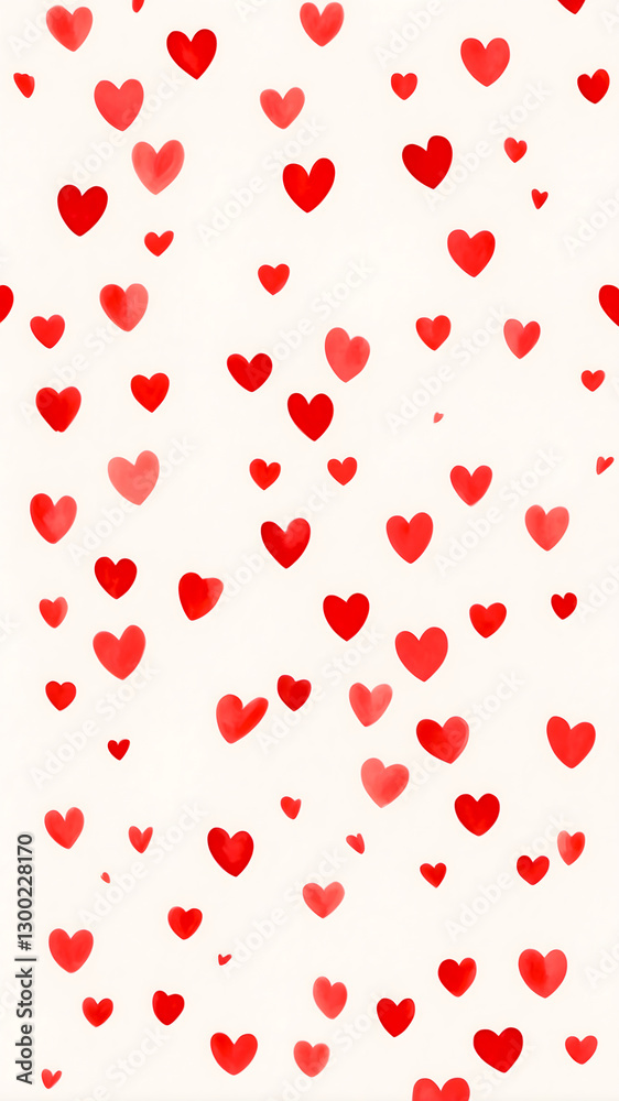 Playful Red Hearts on Light Background, Modern Style Abstract Design for Background Wallpaper Playful Red Hearts on Light Background, Modern Style Abstract Design for Background Wallpaper