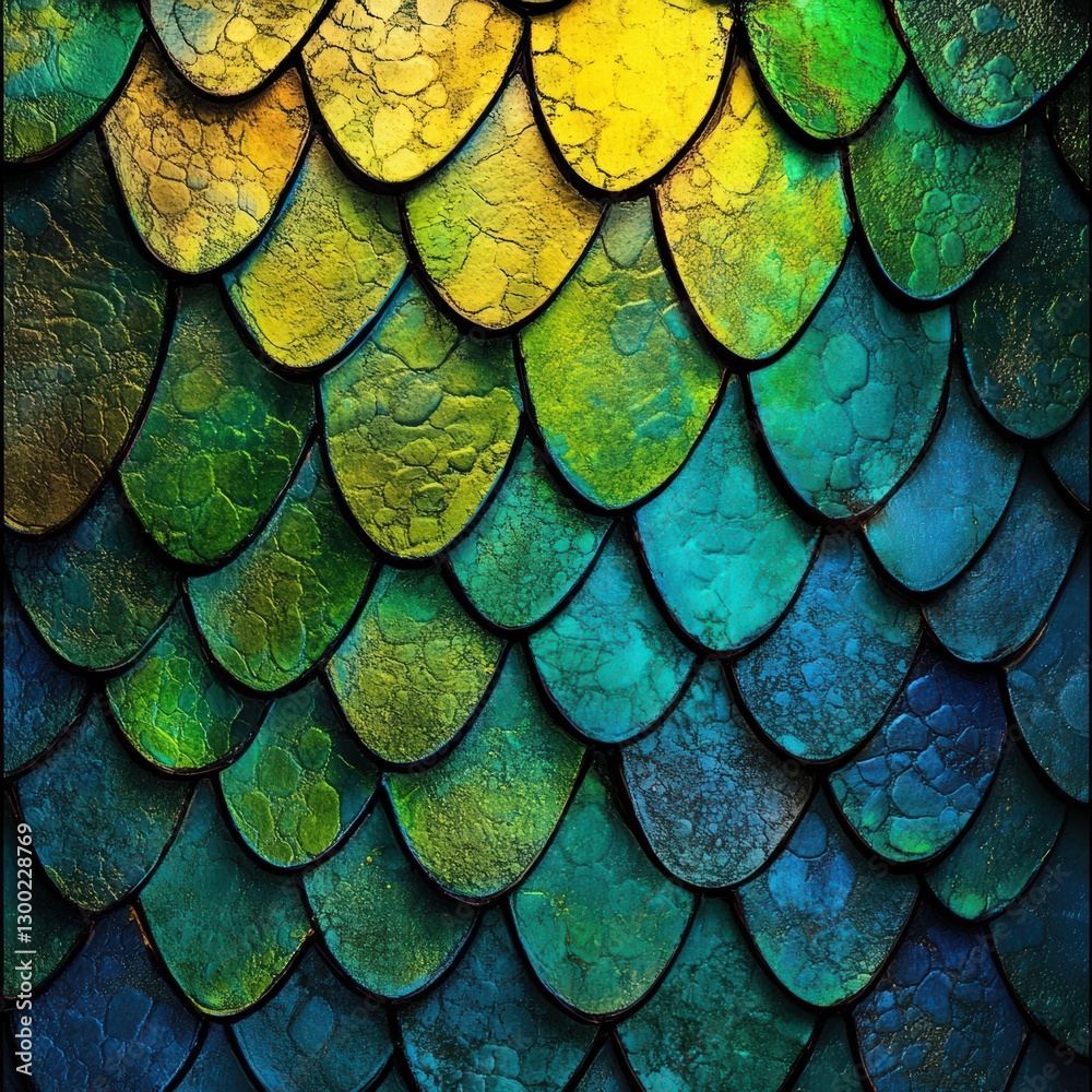 custom made wallpaper toronto digitalsnake skin pattern. vibrant blue, green, yellow, and black scales