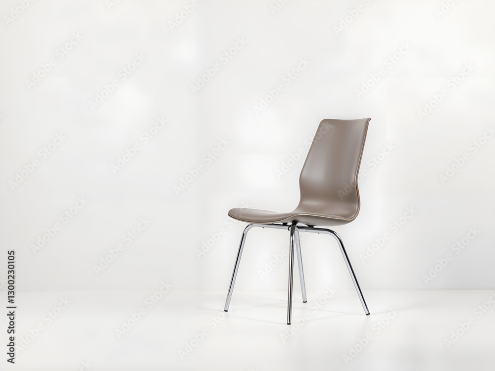 Fototapeta premium A minimalist chair with a simple yet elegant design, set against a bright white background. Generative AI