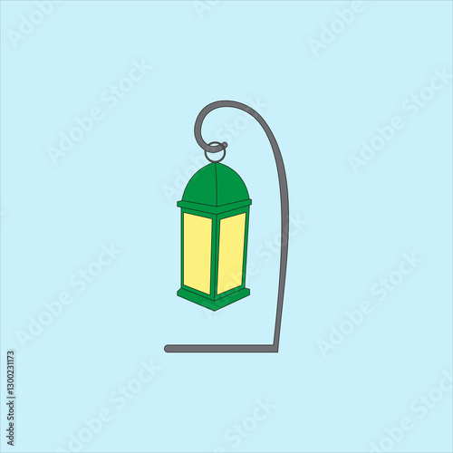 Wallpaper Mural Islamic lantern for Ramadan vector illustration. Hanging oil lamp light Torontodigital.ca