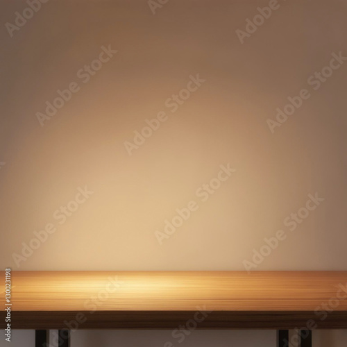 Wallpaper Mural 真っ白い壁の背景にウォールウッドの机 Torontodigital.ca