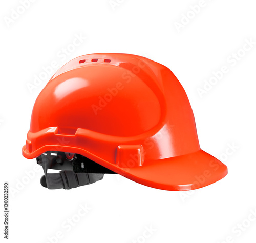 Wallpaper Mural Orange hard hat for construction workers. Protective clothing and accessories for employees Helmet on white background isolated Torontodigital.ca