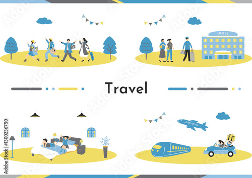 旅行を楽しむ人達
