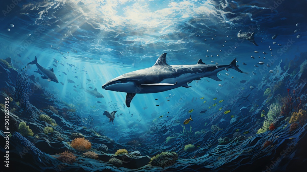 Fototapeta premium Artwork commemorating World Ocean Day