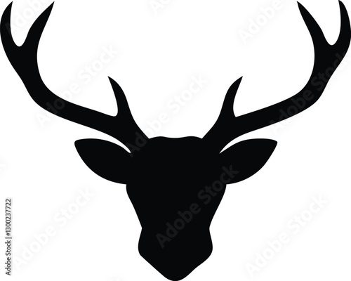 deer head silhouette vector on white background 