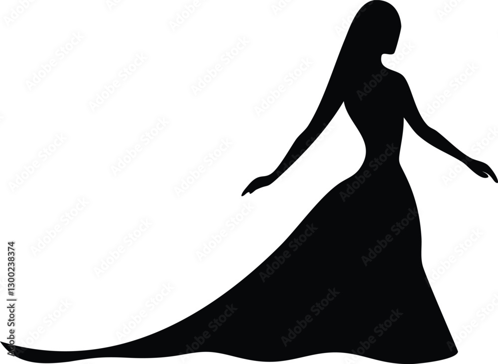 bride silhouette vector on white background bride silhouette vector on white background
