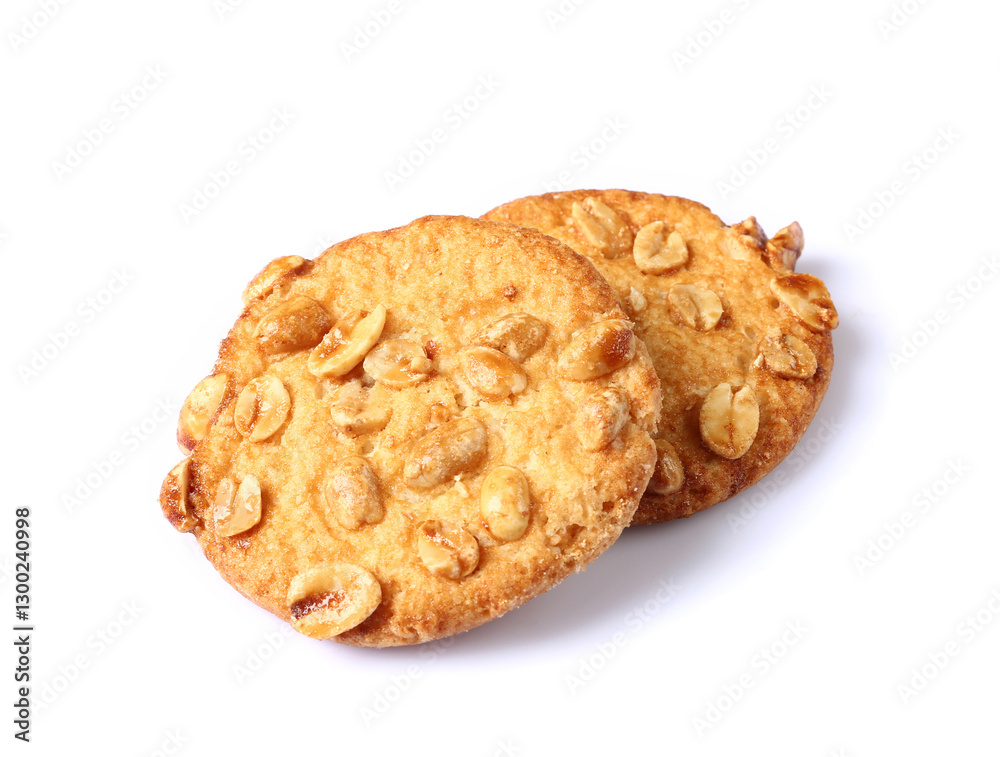 Cookies with peanuts isolated on white background with clipping path Cookies with peanuts isolated on white background with clipping path