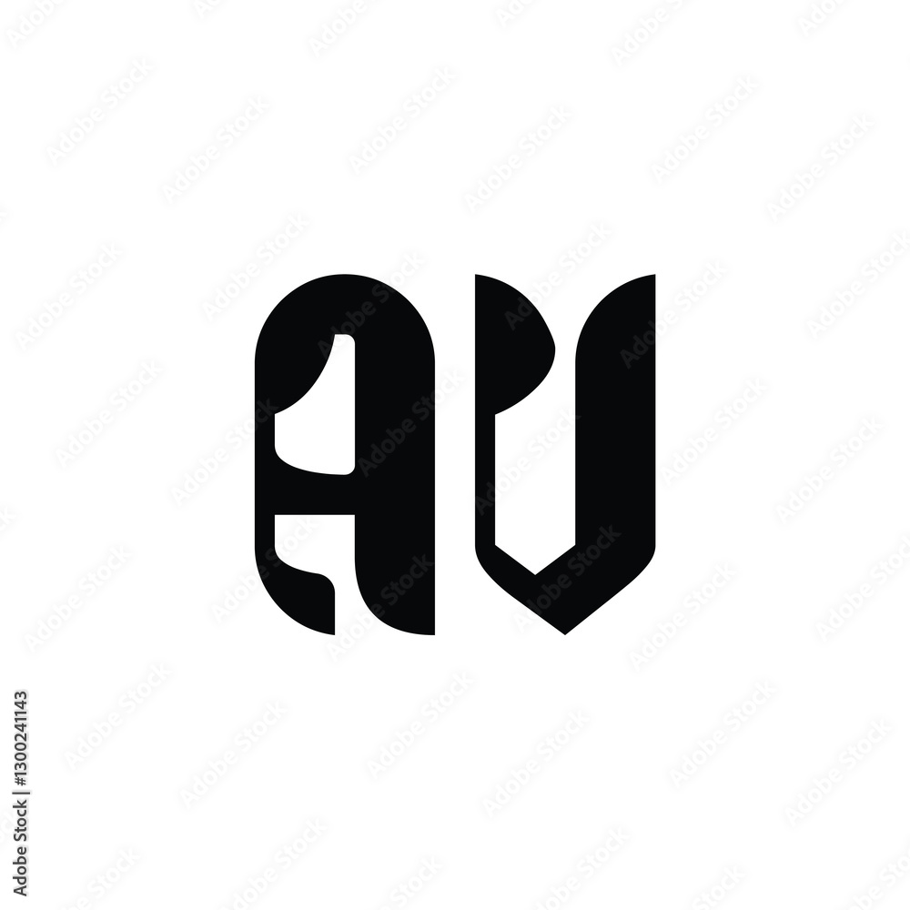 Obraz premium AV monogram logo design letter text name symbol monochrome logotype alphabet character simple logo