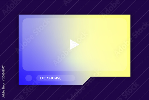 Landscape frame for video media player interface. Online stream futuristic technology style.