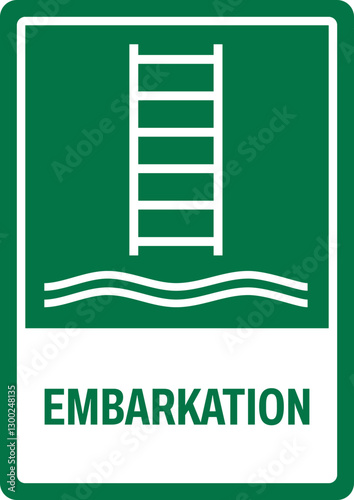 emergency and first aid safety signs v2 uppercase text_embarkation_portrait size a4/a3/a2/a1	 
